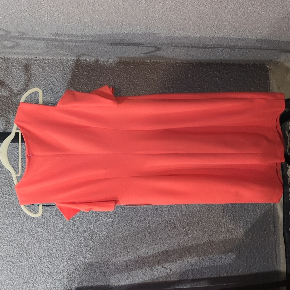 AB Studio Vibrant Coral Midi Dress - Picture 4 of 6